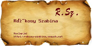 Rákosy Szabina névjegykártya