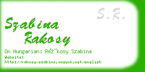 szabina rakosy business card